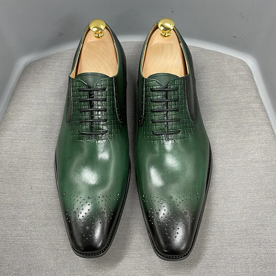 olive green dress shoes men's Preston Olive / Natural / 9