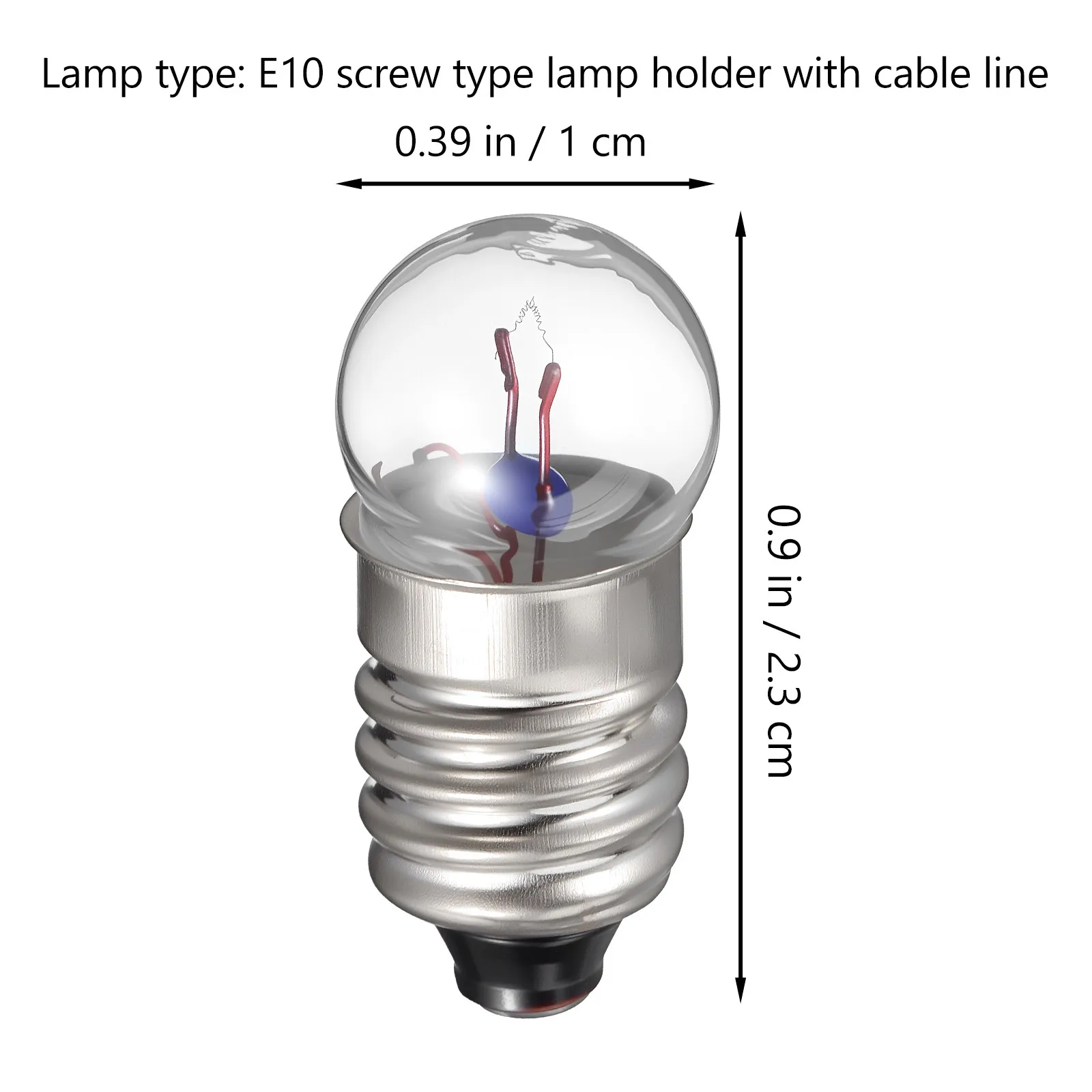 10Pcs E10 Miniature Light Bulb 2.5V 0.3a Small Thread Light Bulb for Science Experiment Kits Student Laboratory Electricity