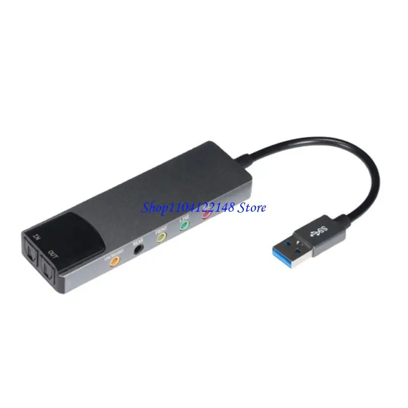 P9FA Aluminum USB External Sound Card SPDIF Optical for PC 5.1Channel Support