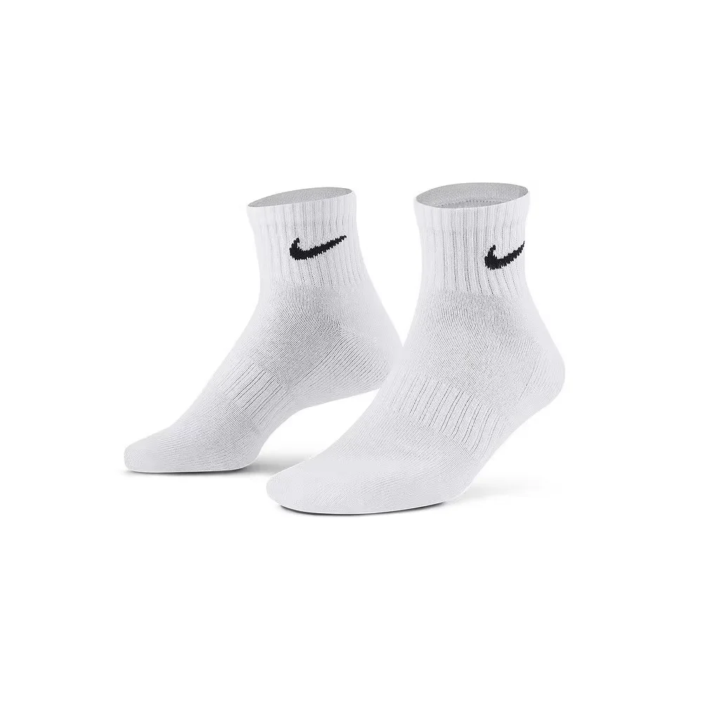 Nike Casual Cushioned Mid-Cut Basketball Socks Unisex Combo Pack White SX7667-100 view 3