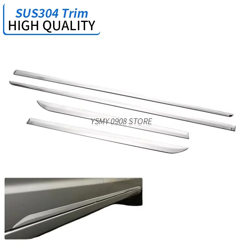 4 Pieces Auto Exterior Accessories Chromed Car Side Door Body Molding Trim For Toyota Prius 20 11/2005 2006 2007 2008 5/2009