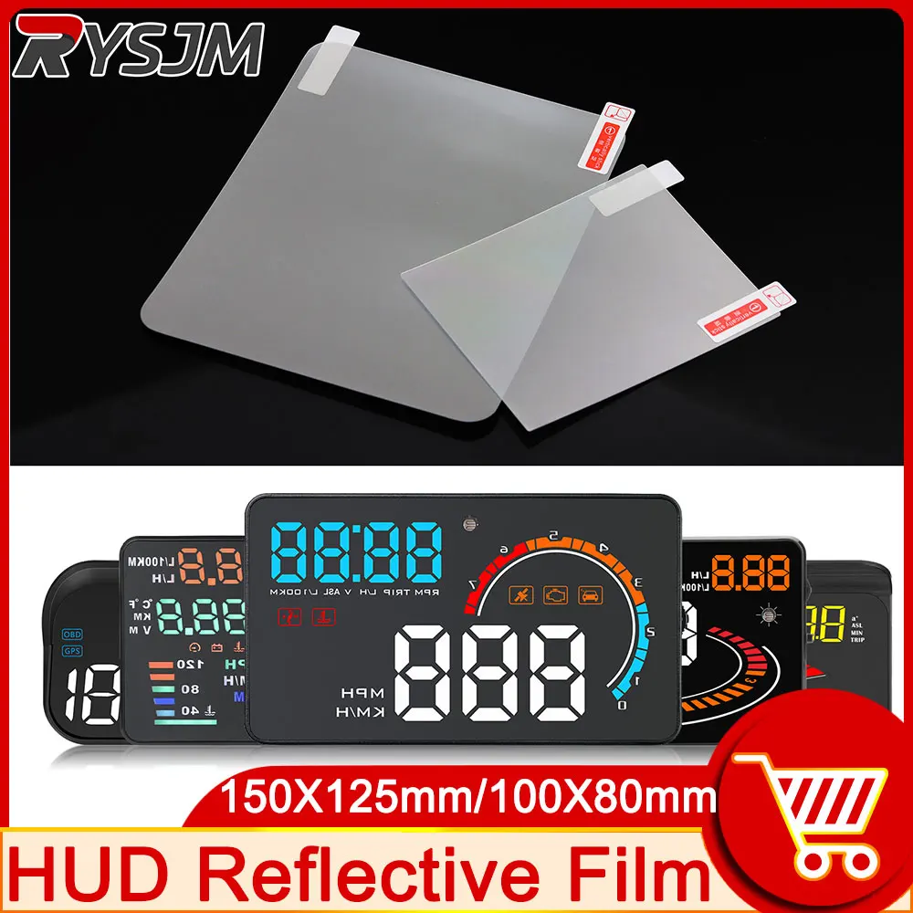 1pc Car HUD Reflective Film 100X80mm 150X125mm Head Up Display System Film Windshield Transparent Auto Accessories Car Styling