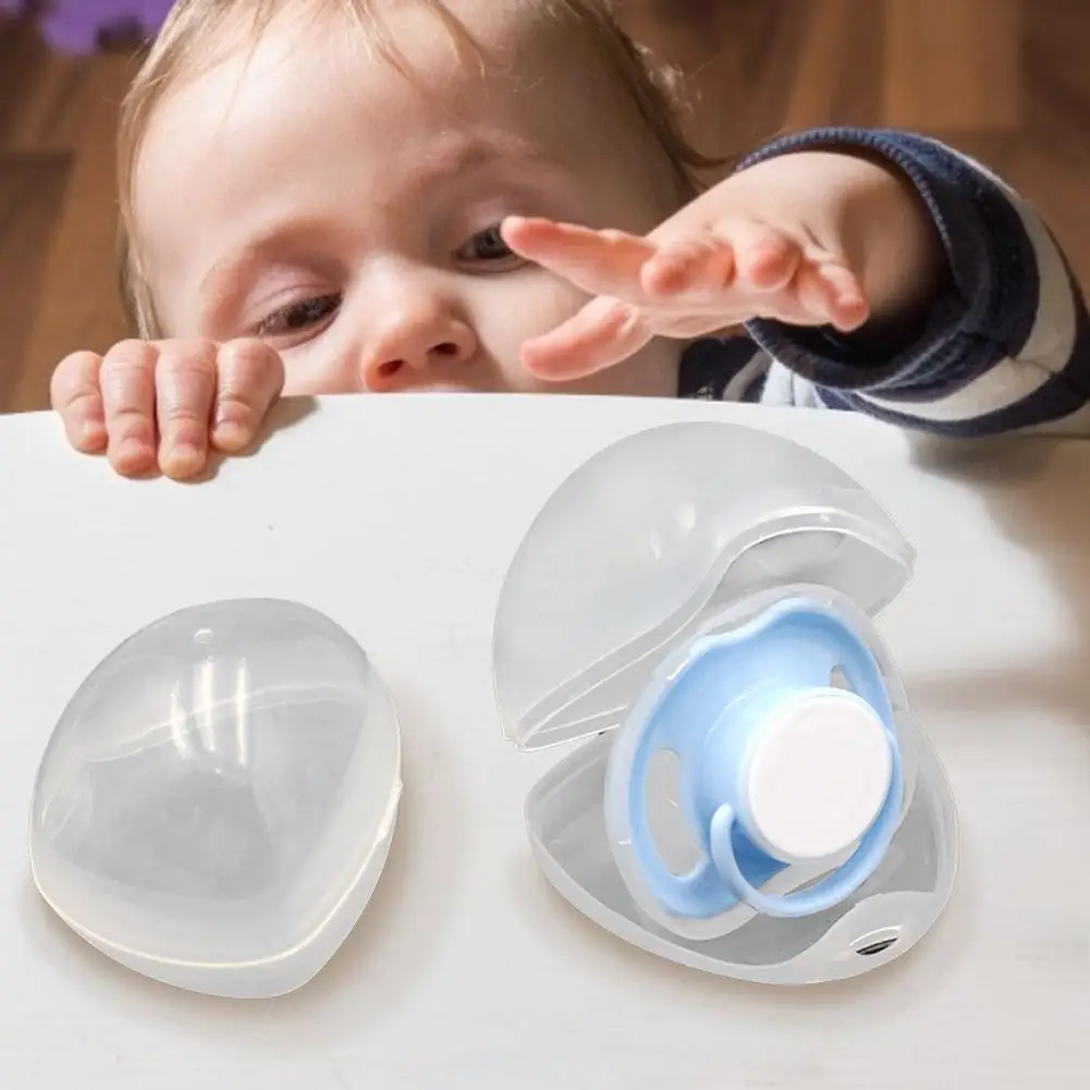 3pcs Pacifier Storage Box Transparent PP Portable Dustproof Pacifier Holder Box Travel Container Nipple Storage Box for Babies
