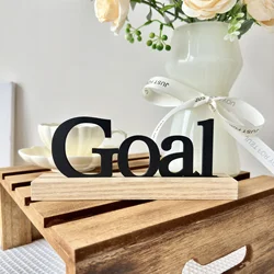 Inspirational Black Wooden Table Sign - Motivational Home Decor Centerpiece, Faith-Based Shelf Accent