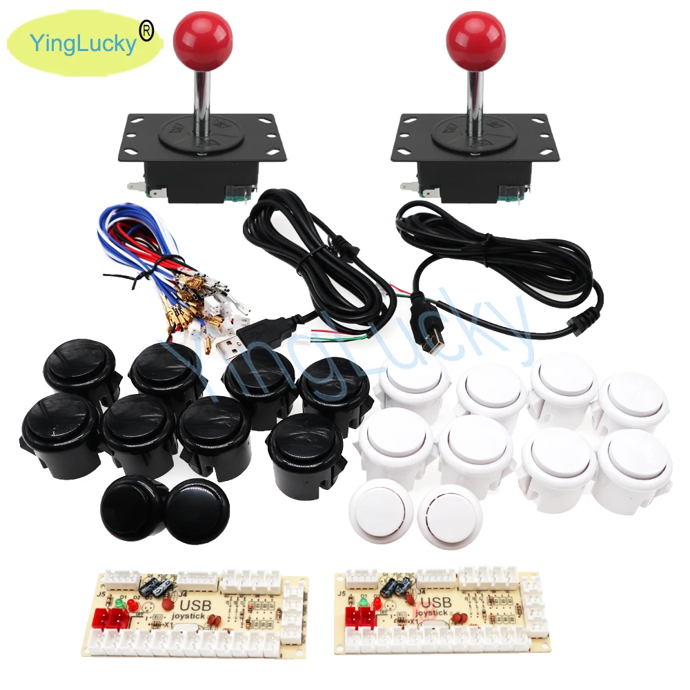 Sanwa Arcade Kit de bricolage contrôleur d'arcade USB à retard zéro pour connexion PC le Joystick de Style américain boutons poussoirs 4/8 voies Jamma HA