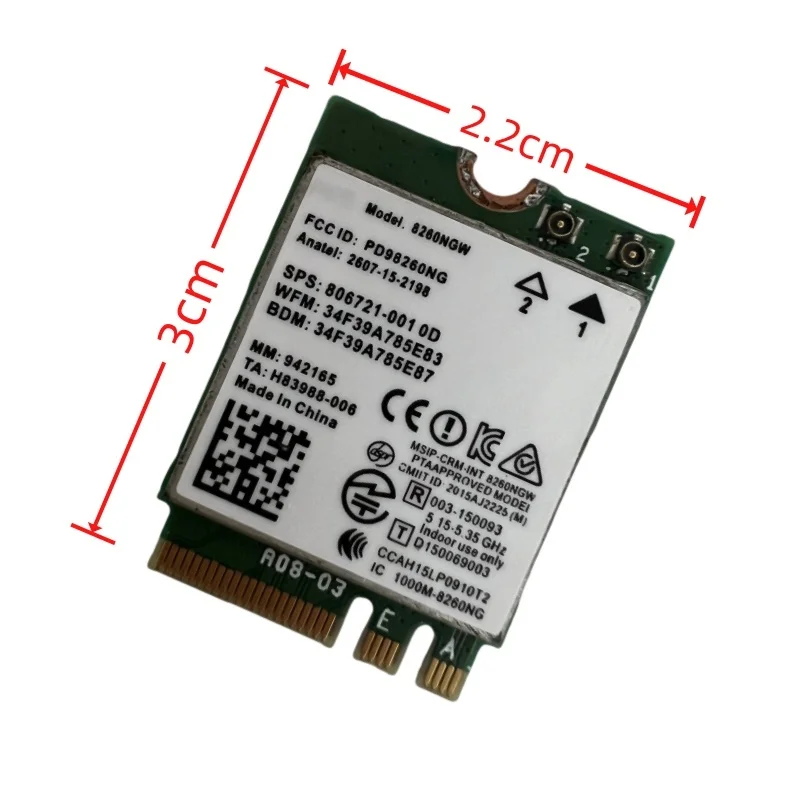 الأصلي والجديد لـ Dell Optiplex 3000 5000 7000 7010 7020 MFF Wifi كابل هوائي بطاقة 8260NGW WiFi بطاقة الشبكة اللاسلكية