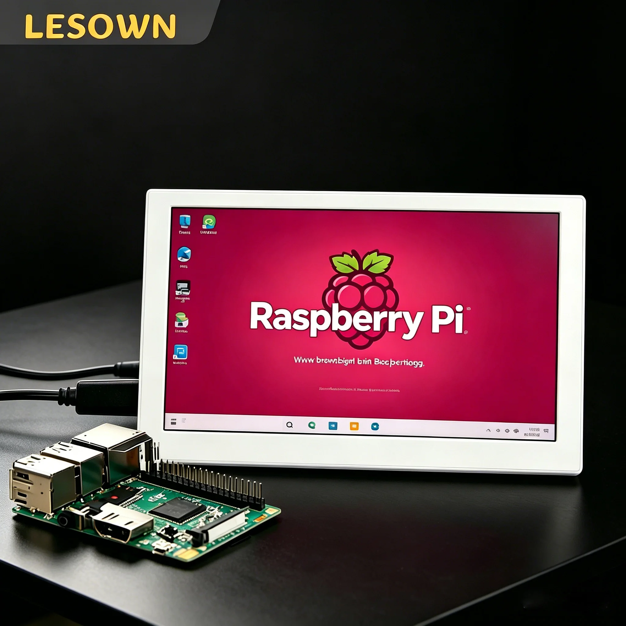 

Монитор LESOWN Raspberry Pi 5 дюймов, дополнительный портативный дисплей, Plug & Play, расширенный экран, внешний монитор для ПК