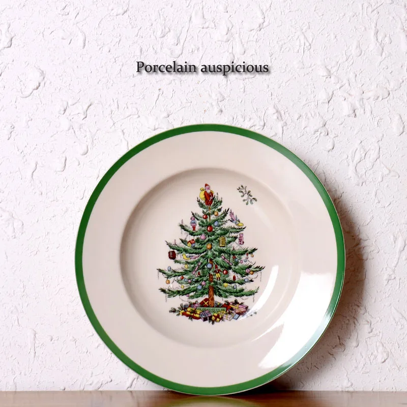 Christmas Tree Plate Ceramic Breakfast Beef Dishes Dessert Dish Fruit Snack Plate Simple Creative Animal Dish