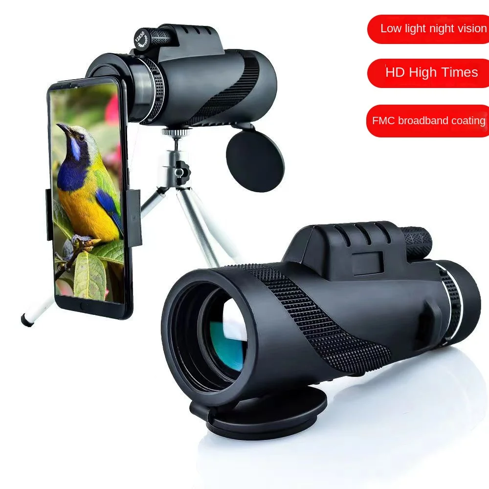 Factory Wholesale 40X60 Monoculars Outdoor Low Light Night  Can Take Pictures High Definition High Power Mobile Telescope