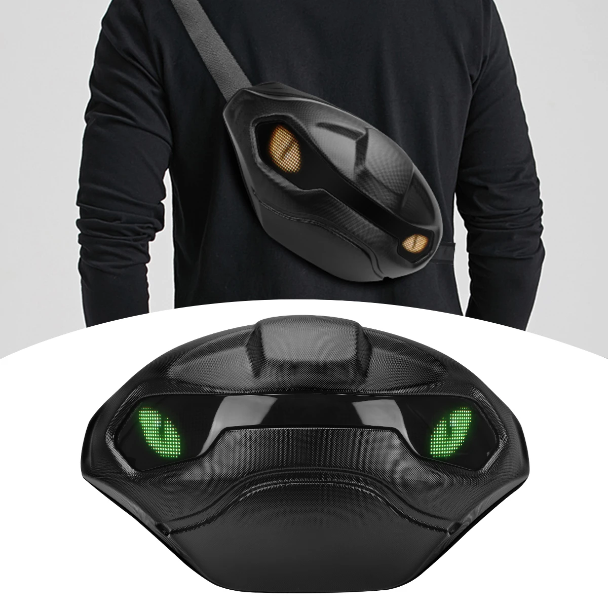 Cool Toothless style Satchel Riding Drop Leg Side Bag LED Screen Display APP Control Waterproof Dynamic Screen Shoulder Bags