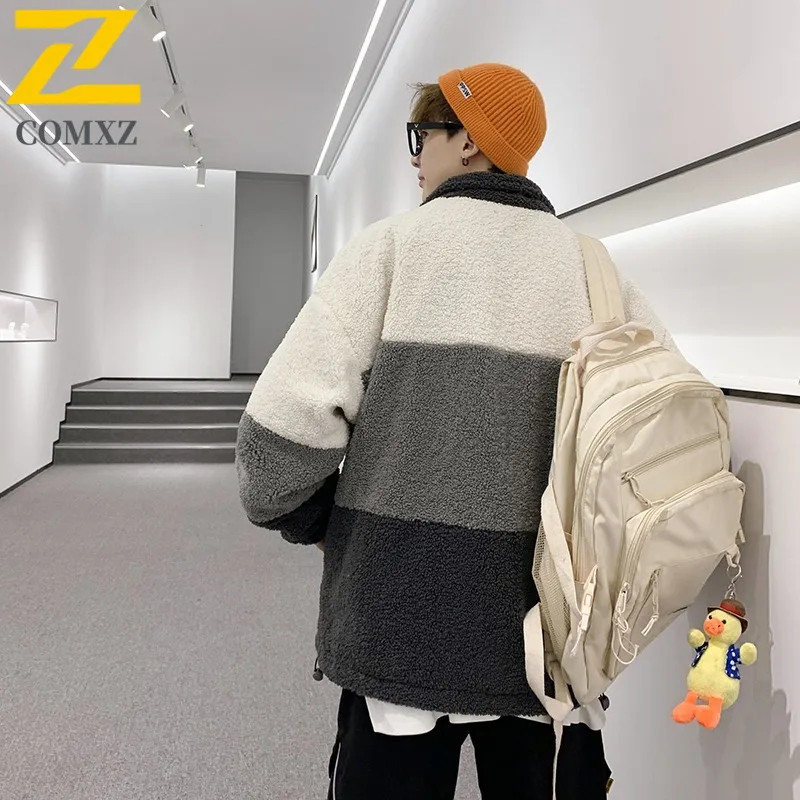 COMXZ الرجال سترة مبطنة بالقطن اللون حجب رحلة الثلج يندبروف السفر الخبز سترة الترفيه اليومي تصميم دافئ معطف الحشو