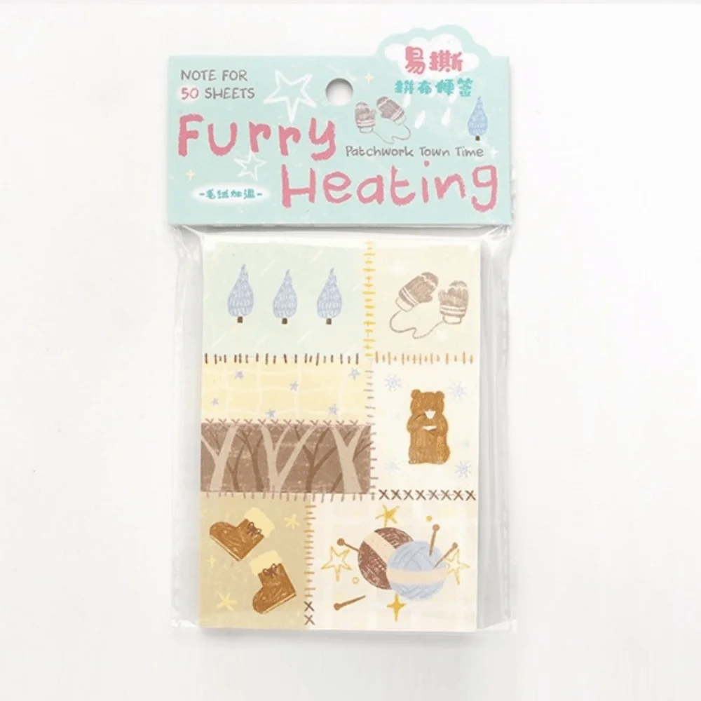 Cute Cartoon Pattern Patchwork Note Easy-tear DIY Material Scrapbook Supplies Patchwork Style Stationery Notepads For Journaling