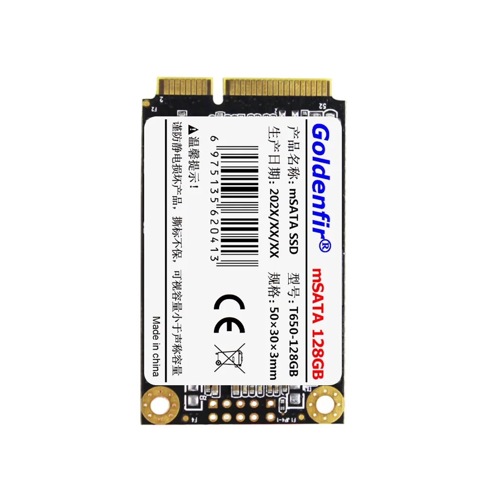 Goldenfir MSATA SSD 32GB 16GB 64GB قرص الحالة الصلبة الداخلي محرك SATA صغير للكمبيوتر المحمول