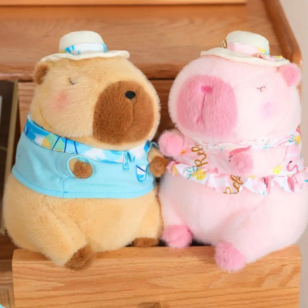 Swimming Circle Sports Capybara Plush Toy Beach Clothes Summer Style Capibara Anime Fluffty Toy Pink Cartoon Capybara Plush Doll