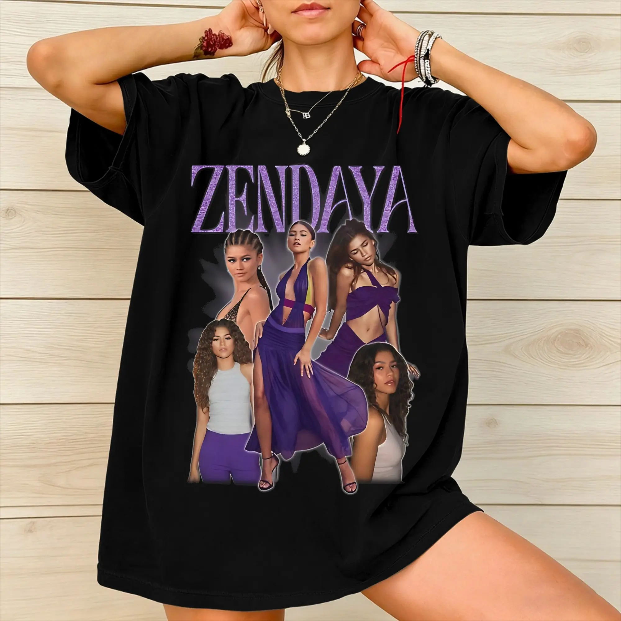 Ruby Rue Zendaya Apparel Men Women T Shirts Pure Cotton Tee Graphic Printing  Tops T-shirt