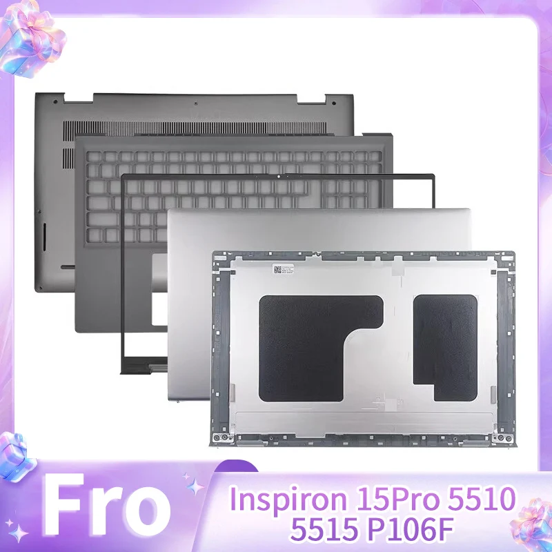 

New Laptop Replace Cover For Inspiron 15 Pro 5510 5515 P106F LCD Screen Back Cover Front Bezel Hinges Palmrest Bottom Case