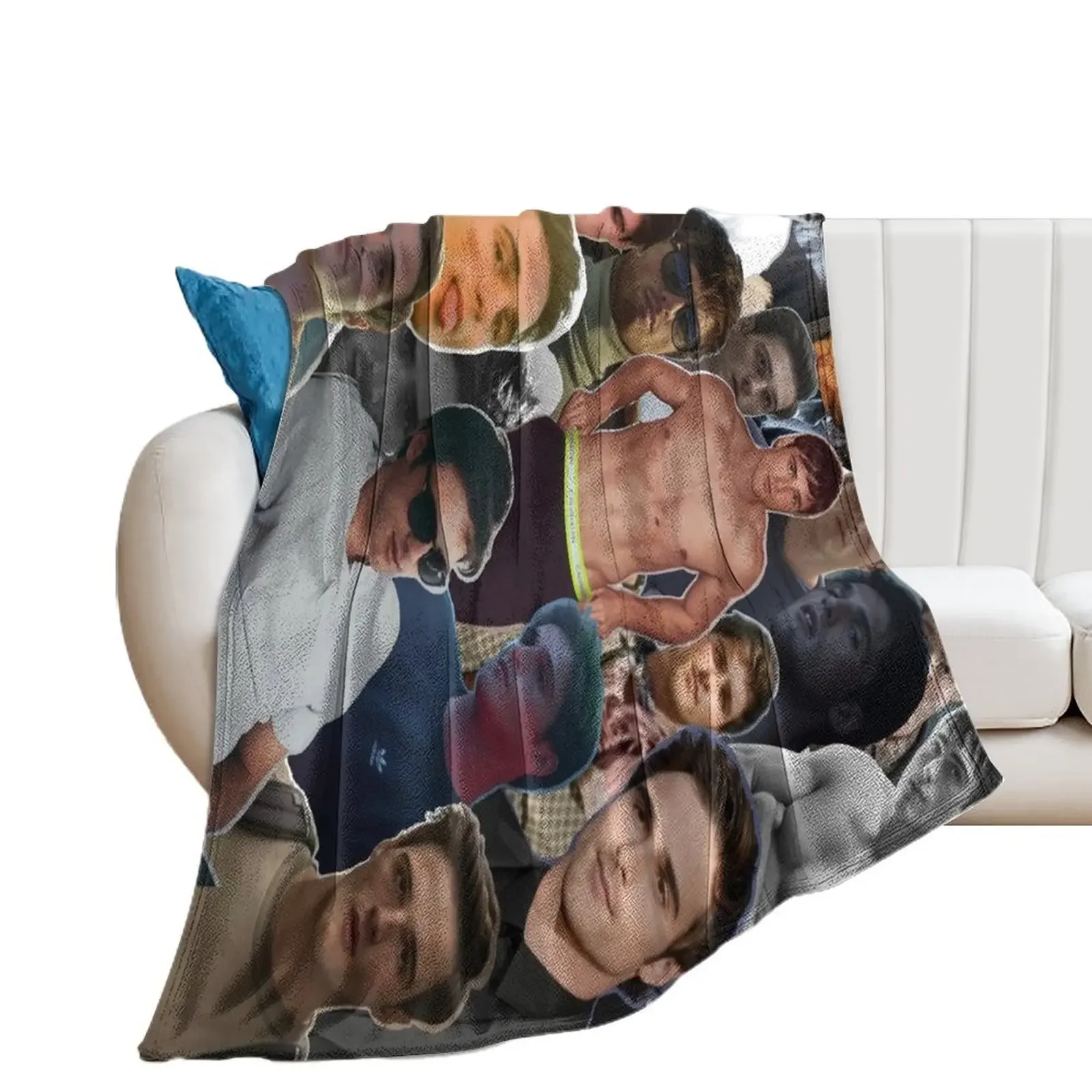 Jacob Elordi Collage Throw Blanket funny gift Furrys Bed Fashionable Blankets