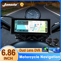 6.86 Inch Motorcycle DVR Portable Waterproof Touch screen Wireless CarPlay Android Auto GPS Navigation Siri Voice Dual Bluetooth