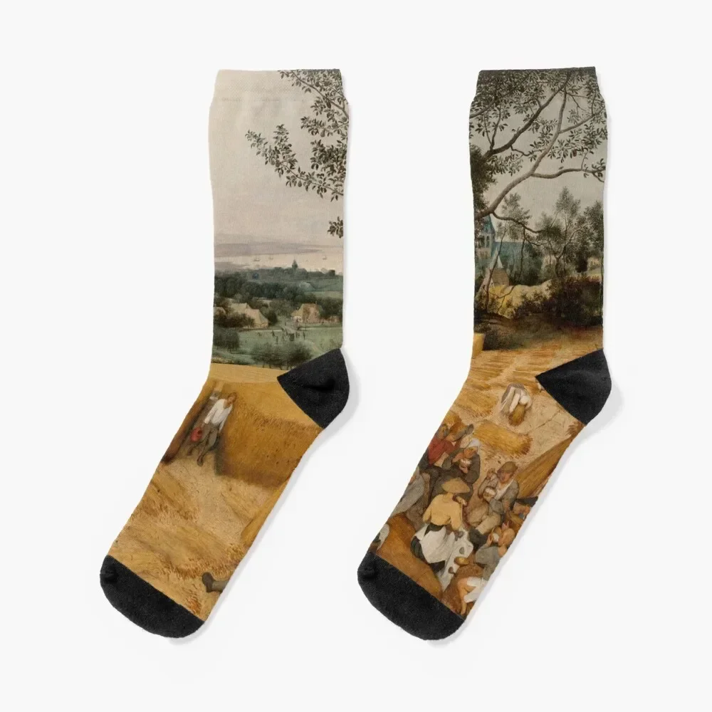 Pieter Bruegel the Elder. The Harvesters, 1565. Socks sports stockings summer Socks Male Women's