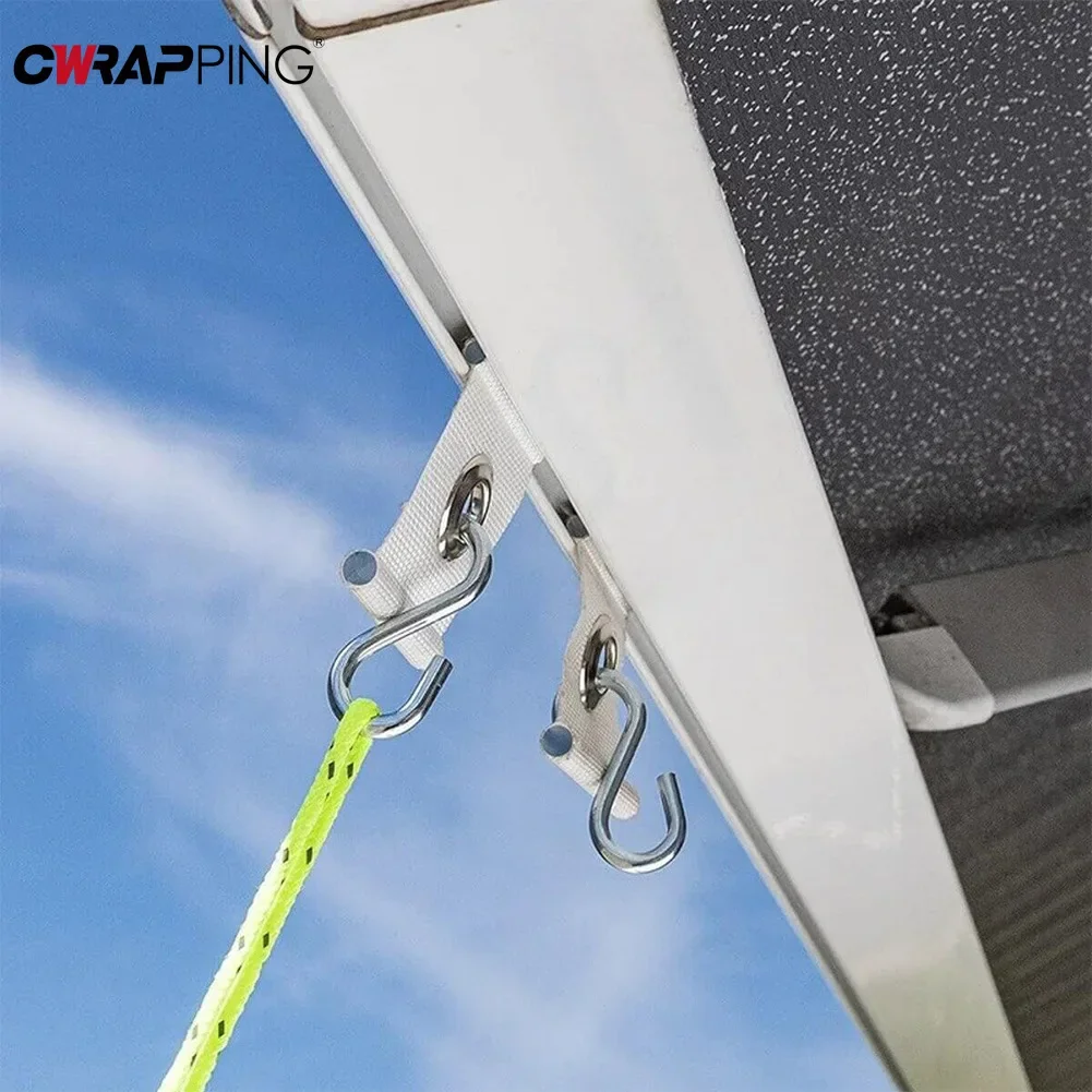 

RV Tent Light Clothes Hanger Outdoor Camping Awning Multifunctional Accessories with Hook Clips Household Caravan Camper 4PCS