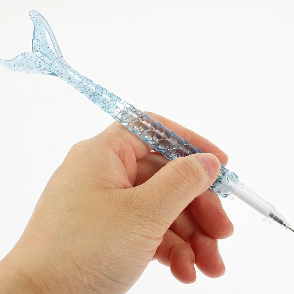 

8 Pcs Writing Pens Novelty Gel School Child Mermaid Girls Children Student Fountain Cartoon Shape Smooth Practical Gifts