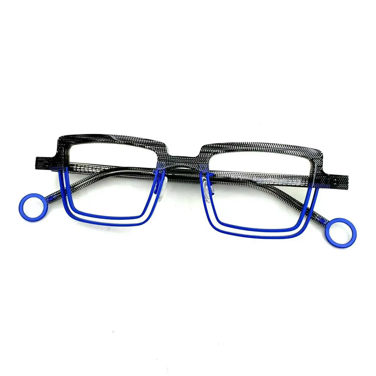 Theo Belgium Spinner Avant-Garde Geometric Glasses Sculptural Frame with Circle Ring Temple Premium Designer Eyewear for Unisex