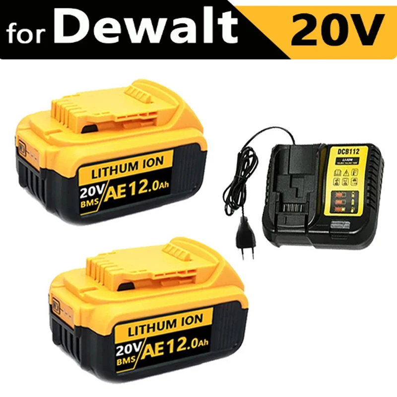 

20V 12.0Ah 8.0Ah 6.0Ah DCB200 18650 Replacement Li-ion Battery for DeWalt MAX DCB205 DCB201 DCB203 Power Tool Batterie