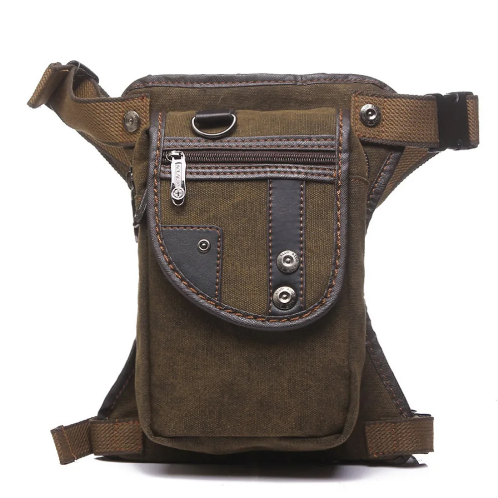 Men Waist Pack Drop Leg Thigh Bag Canvas/Nylon Messenger Shoulder Travel Motorcycle  Male Belt Hip Bum Fanny Bags