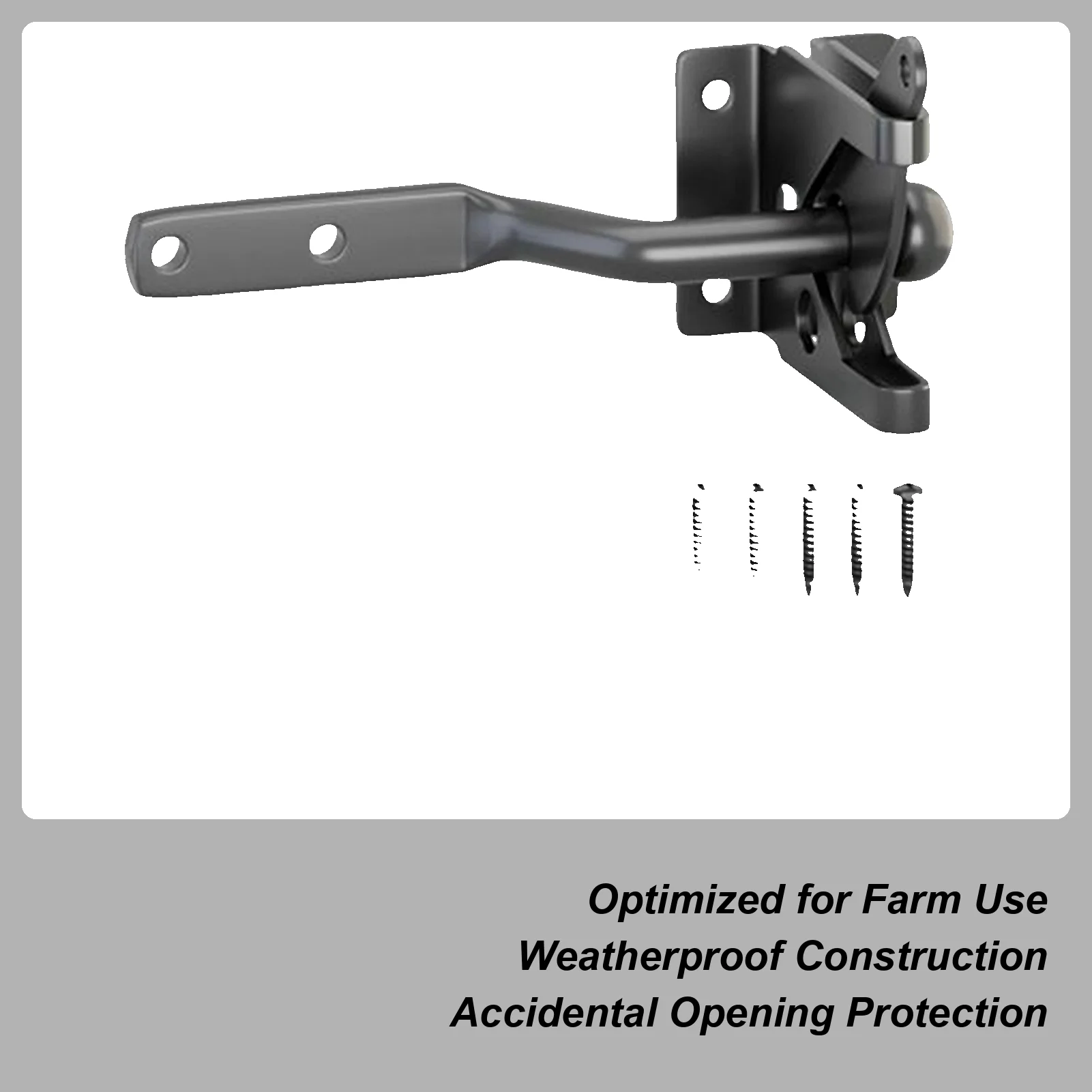 

Замок для забора, автоматический замок, черная дверная защелка, дверная защелка с пружинным тросом, тянуть для уличной зоны для домашних животных, фермы