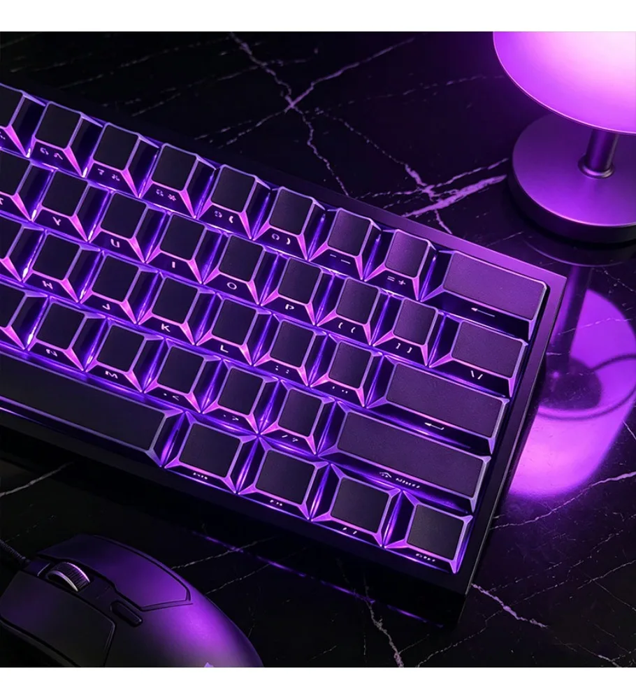 Black wooting folding edge corner light transmission side engraving keyboard keycap custom magnetic axis PBT two-color injection