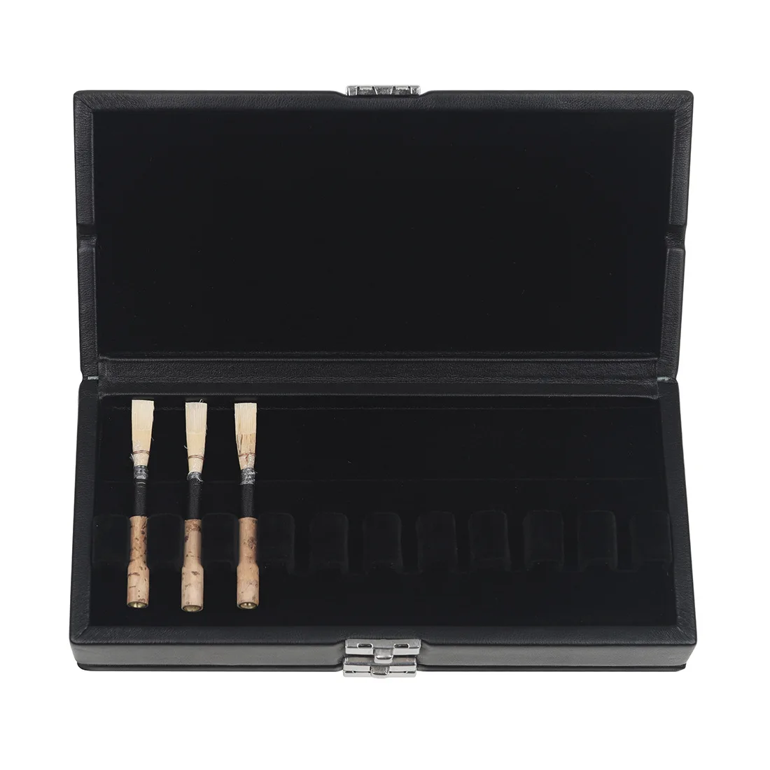 Double Layer Oboe Reed Holder 20 Capacity PU Leather Hard Case with Individual Slots for Safe Storage & Transport