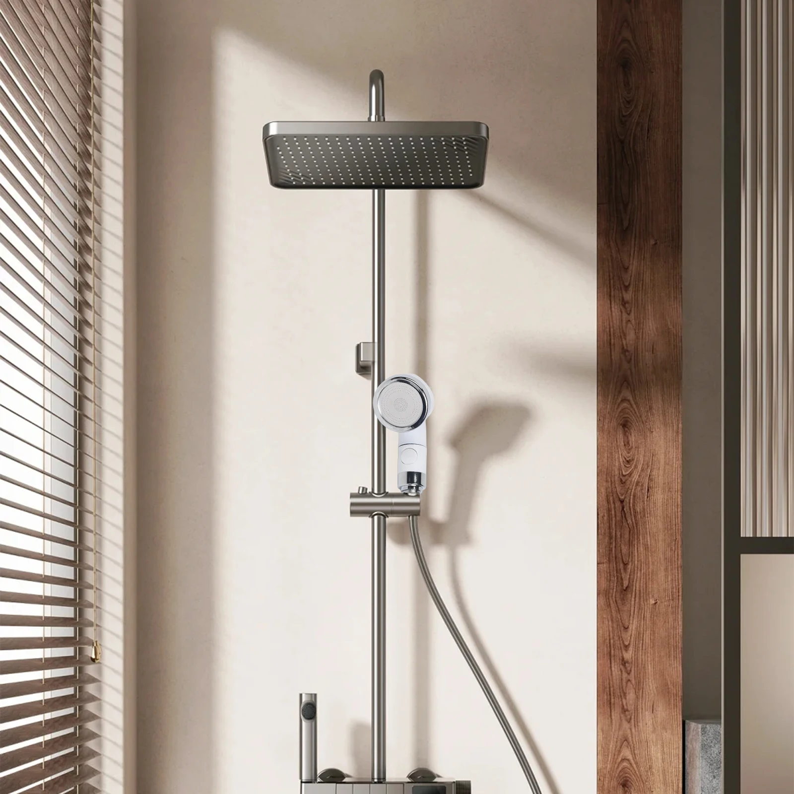 Shampoo Station Shower Head for Barber Salons Featuring Smooth Electroplated Finish and Compatibility with G1/2 Faucet Threads