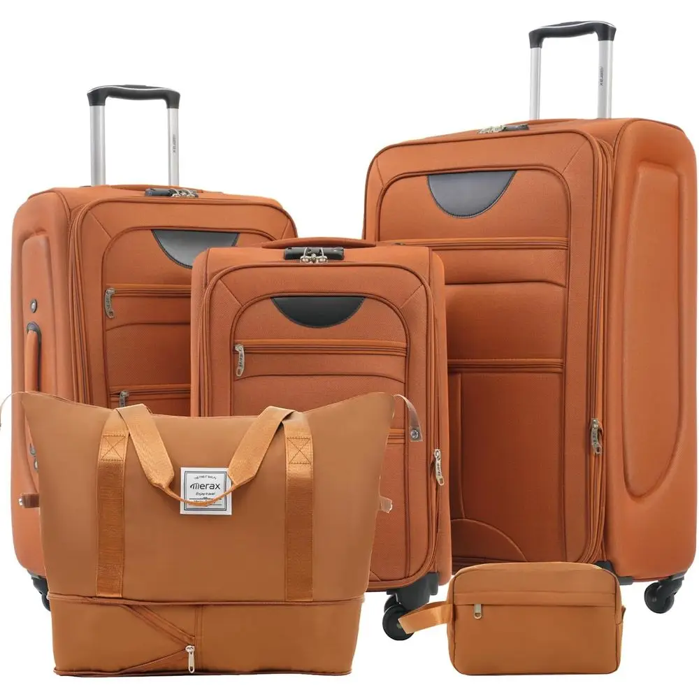 

Expandable 3-Piece Luggage Set with Spinner Wheels and TSA Lock, 22, 26, 30 (Orange)