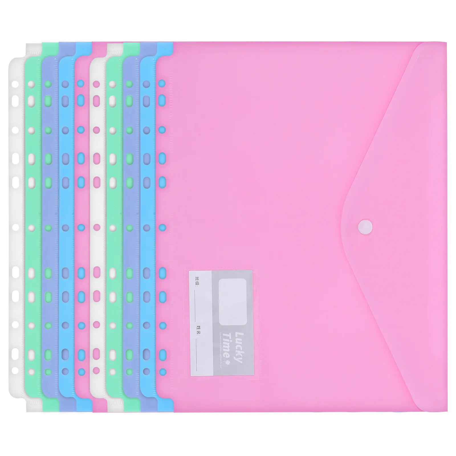 

10Pcs Plastic File Envelopes Horizontal Waterproof Document Organizer Large Capacity Office School Travel Stationery Pouches