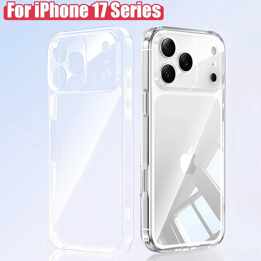 

Luxury Transparent Phone Case For iPhone 17 Pro Max Air Soft TPU Silicone Back Cover Clear Case