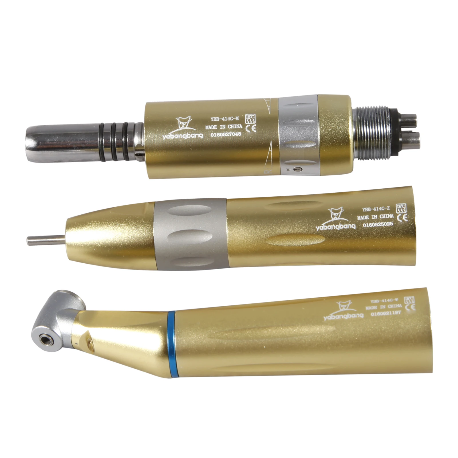 Gold/Golden Dental LED Internal Water Low Speed Contra Angle/Straight/Air Motor Handpiece Kit 4H Fit NSK