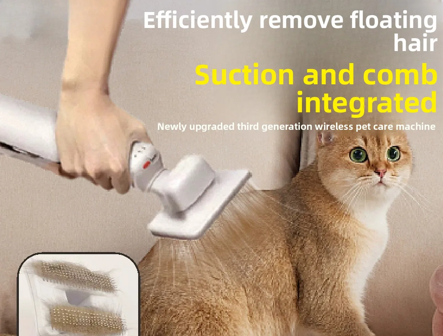 ZHAYA Pet Grooming Vacuum Hair Suction Trimmer Multi Functional Strong Suction Low Noise for Cats Dogs Deshedding Brush Clipper