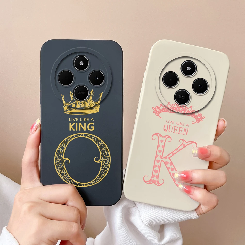 For Redmi 14R Case Simple Letter Upgrade Camera Protection Soft Liquid Silicone Shockproof Bumper High Quality Phone Back Cover