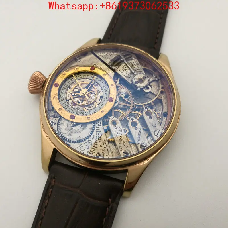 Customized Antique Pocket Watch Changed Watch Handmade Original Automatic Mechanical 24K Gold Scale Dial