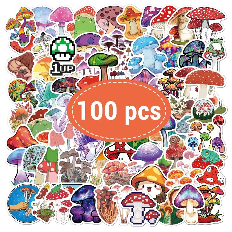 100Pcs Cute Mushroo… - image