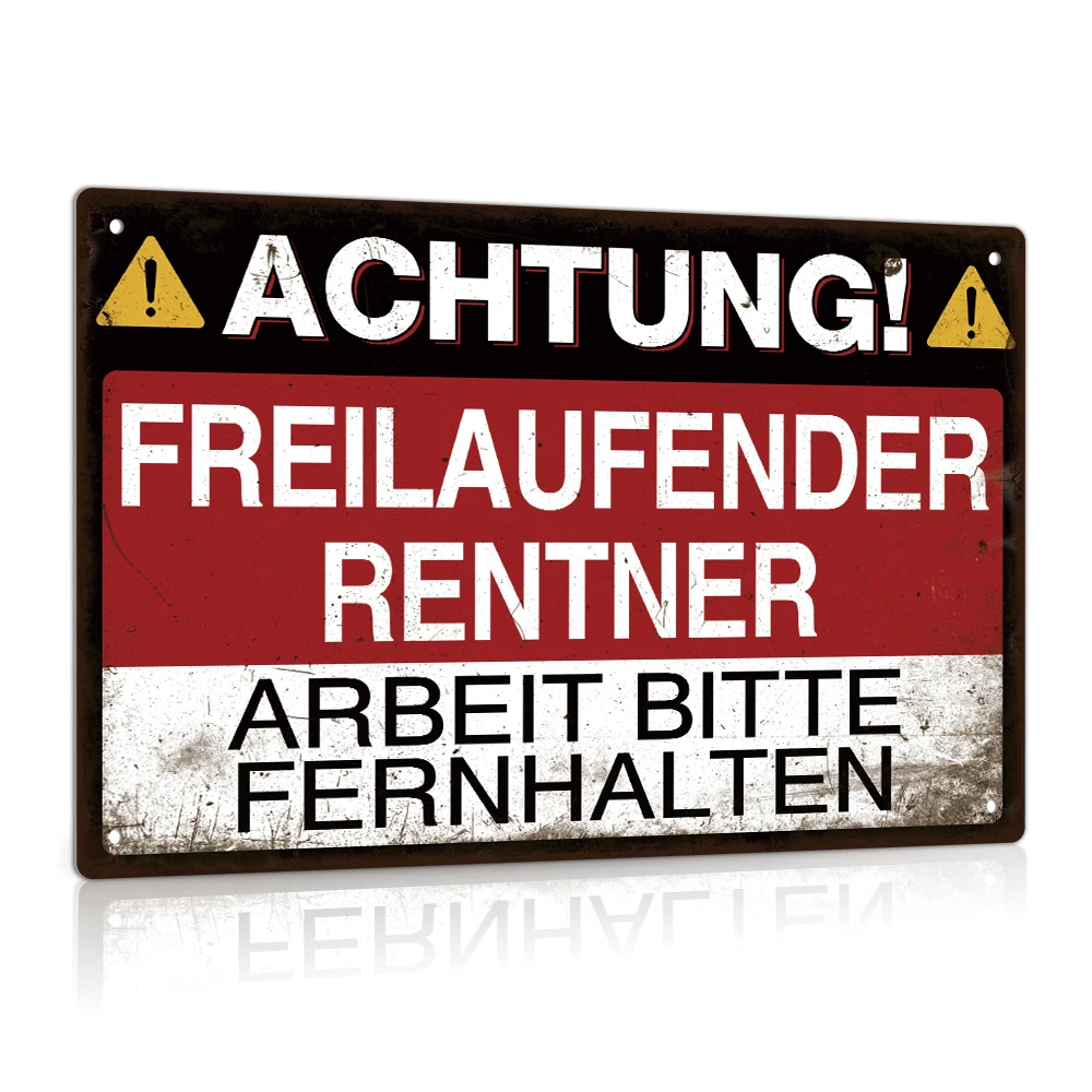 Putuo Decor 1pc German Vintage Metal Tin Sign, Wall Art Decor for Home Farmhouse Living Room Deck Patio Porch, Gift
