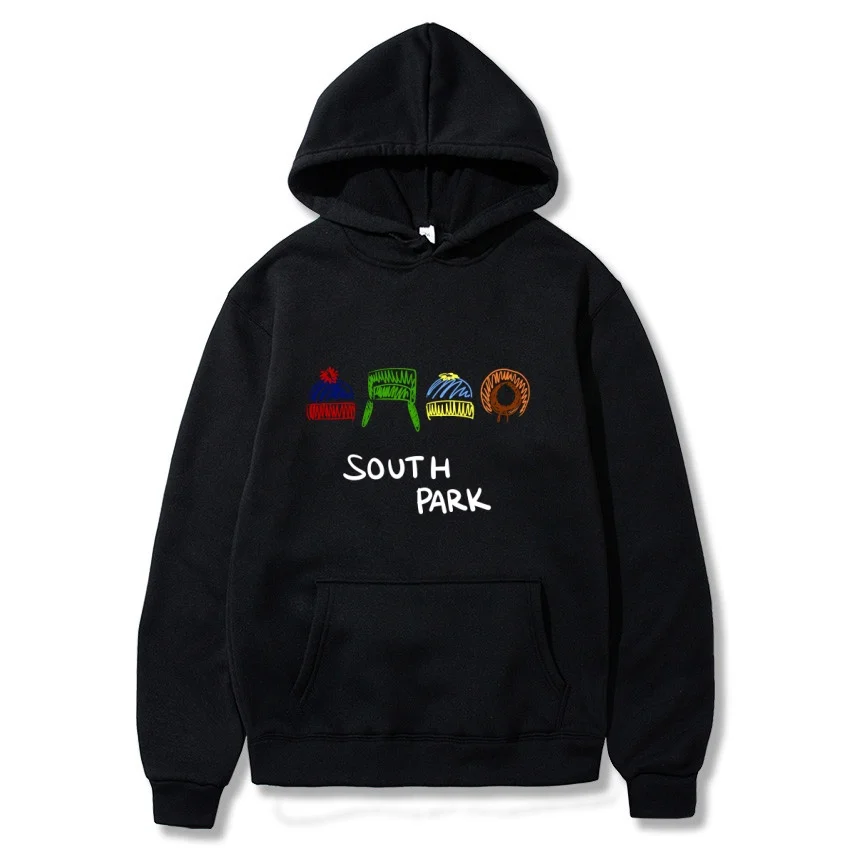 2026 Neuer South Park Anime-Muster-Hoodie, modischer warmer Mantel, Herren-Hoodie für Herbst und Winter, schwarzer Street-Hoodie mit langen Ärmeln – Detail 18