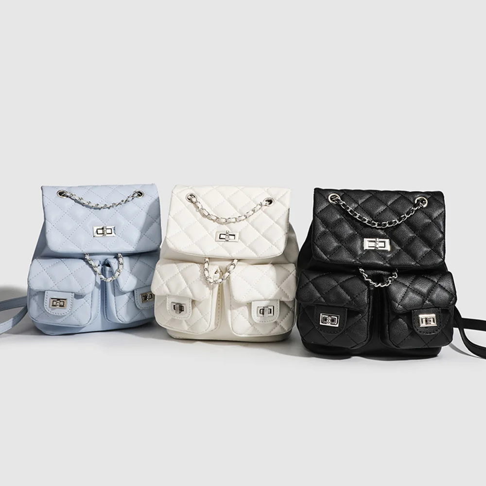 

2026 New Korean Niche Mini Chain Lightweight Backpack For Female Students Commuting Backpack, Small Fragrant Style Bag