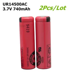 2PCS/Lot UR14500AC 3.7V 740mAh Flat Head Battery For Braun Oral B Pro 2 Type 3766 S5 S6 S7 S51 53B 73S 4200 Toothbrush Shaver