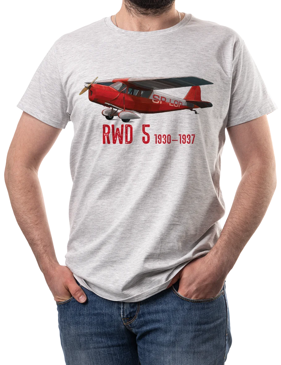 Polish RWD-5 Touring and Sports Plane T-Shirt 100% Cotton O-Neck Summer Short Sleeve Casual Mens T-shirt Size S-3XL