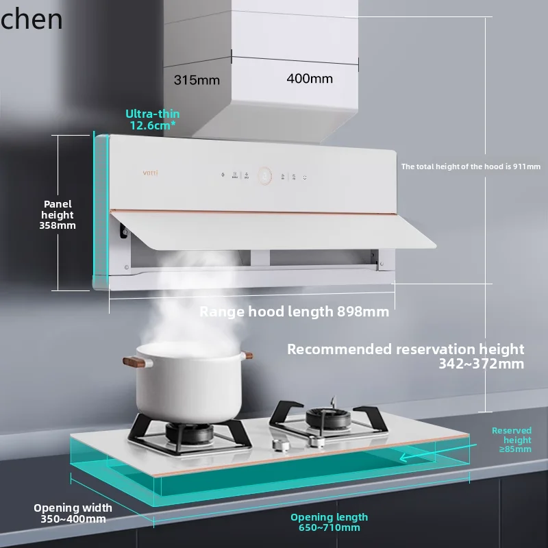 

HTT White Moonlight X10 Smoke Stove Hot Kitchen Three-piece Set White Range Hood Gas Stove Multi-piece Package