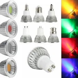 9W 12W 15W led lights COB led spotlight E27 E14 GU10 GU5.3 220V 110V Cob led bulb Red Yellow Blue Green lampada led lamp 85-265V