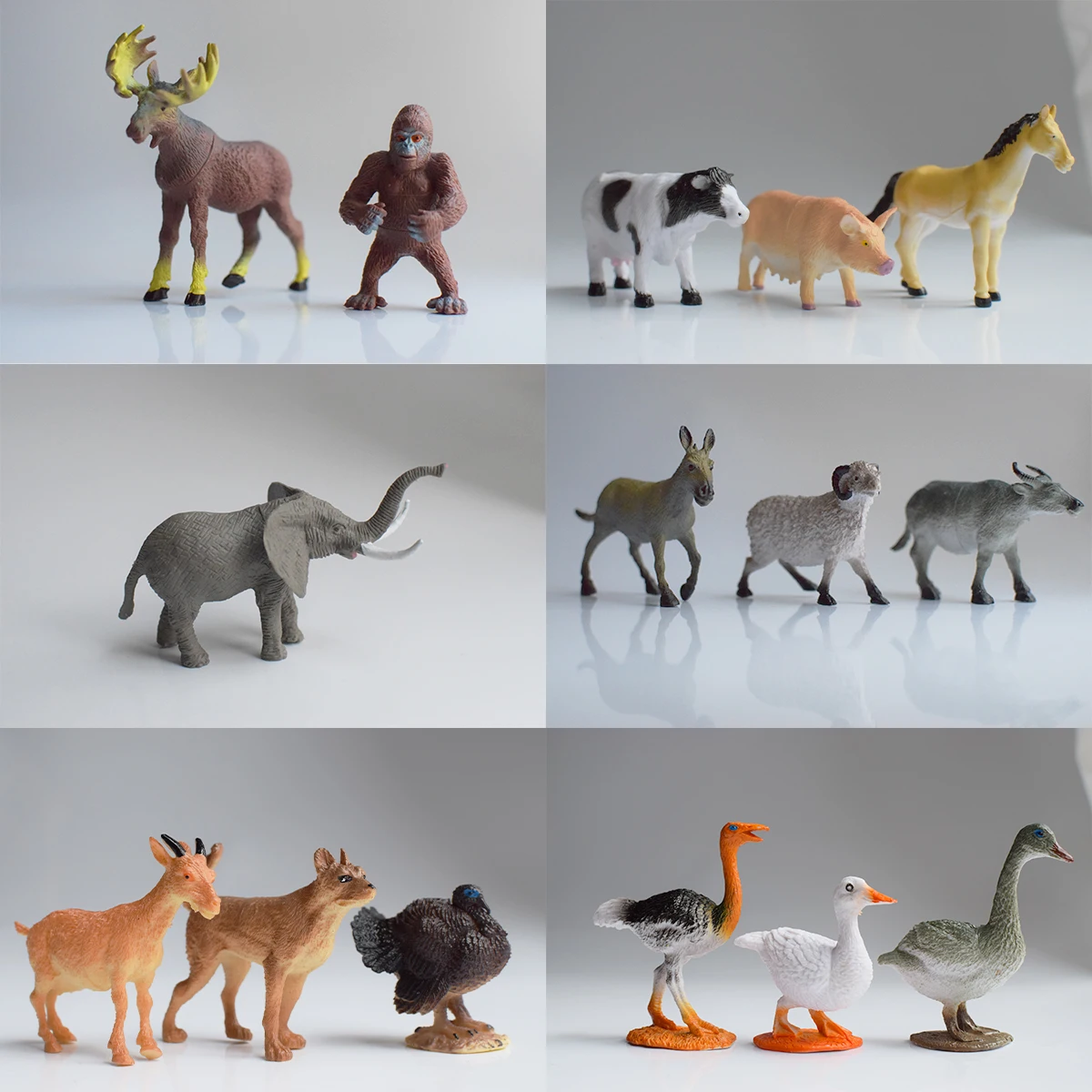 15 Models 4inch Simulated Farm + Wild Animal Set | Parent-Child Interactive Cognitive Toys | Kindergarten Teaching | Decorative Ornaments | Children's Birthday Party Gifts