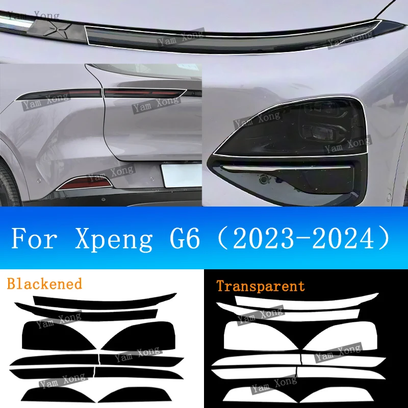

Auto Exterior Front Lamp Black Anti-Scratch Film For Xpeng G6 2023 2024 Taillight TPU Transparent Protective Film Golden Sticker