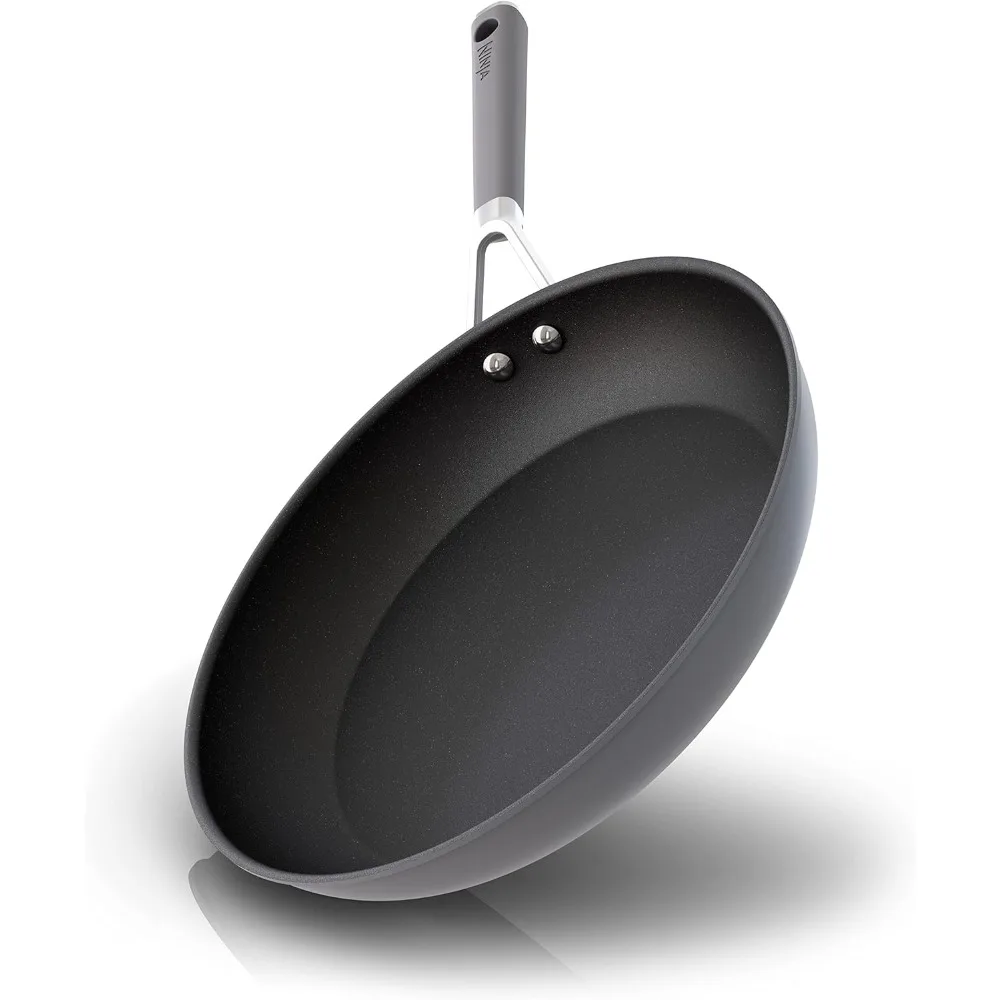 

NeverStick Comfort Grip 12" Fry Pan, Nonstick, Durable, Scratch Resistant, Dishwasher Safe, Oven Safe to 400°F, Silicone Handle